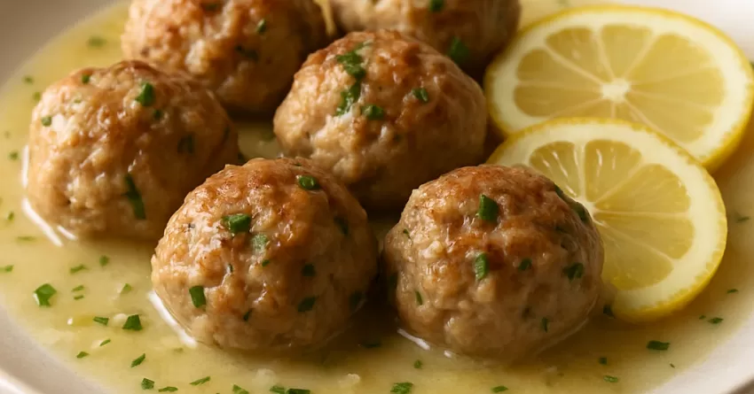 Almondega ao molho de limão