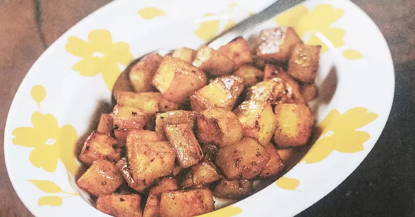 Batata doce assada com alho e páprica