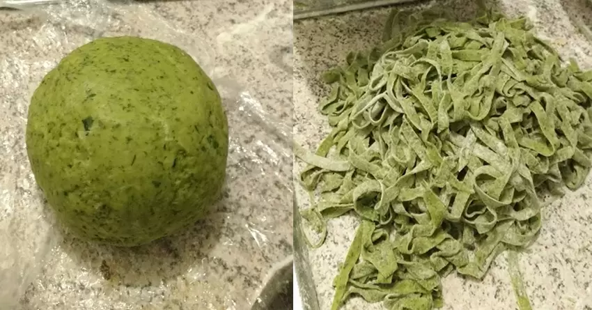 Receita de massa verde com espinafre