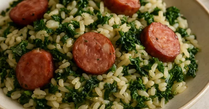 Arroz de couve com linguiça