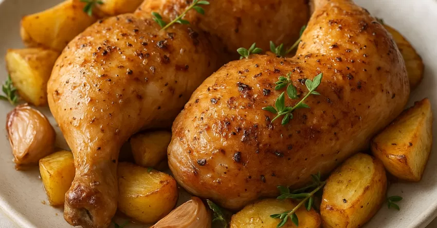 Coxas de frango assadas