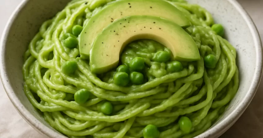Pasta de ervilha com avocado