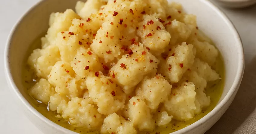 Inhame Perfumado com azeite e pimenta