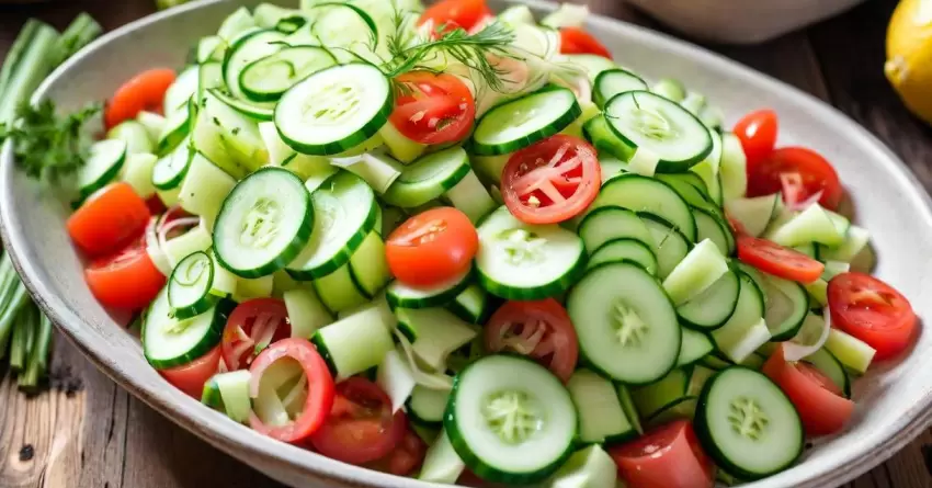 Salada Crua de Alho-Poró com Pepino e Tomate: Receita Fresca e Saudável