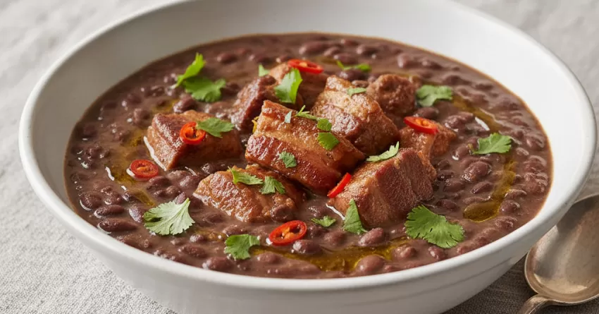 Molho de Feijão com Carne de Porco