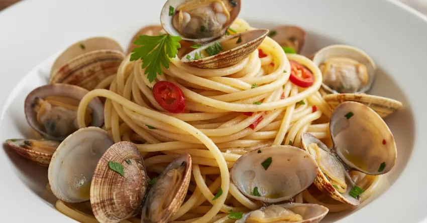 Espaguete ao vôngole apimentado