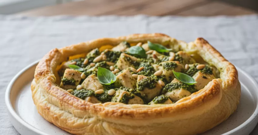Frango ao pesto com massa folhada