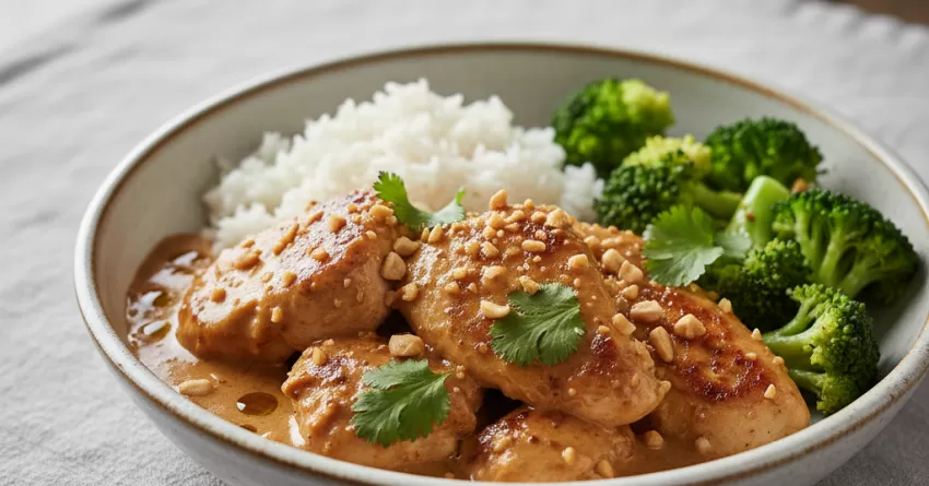 Frango com manteiga de amendoim